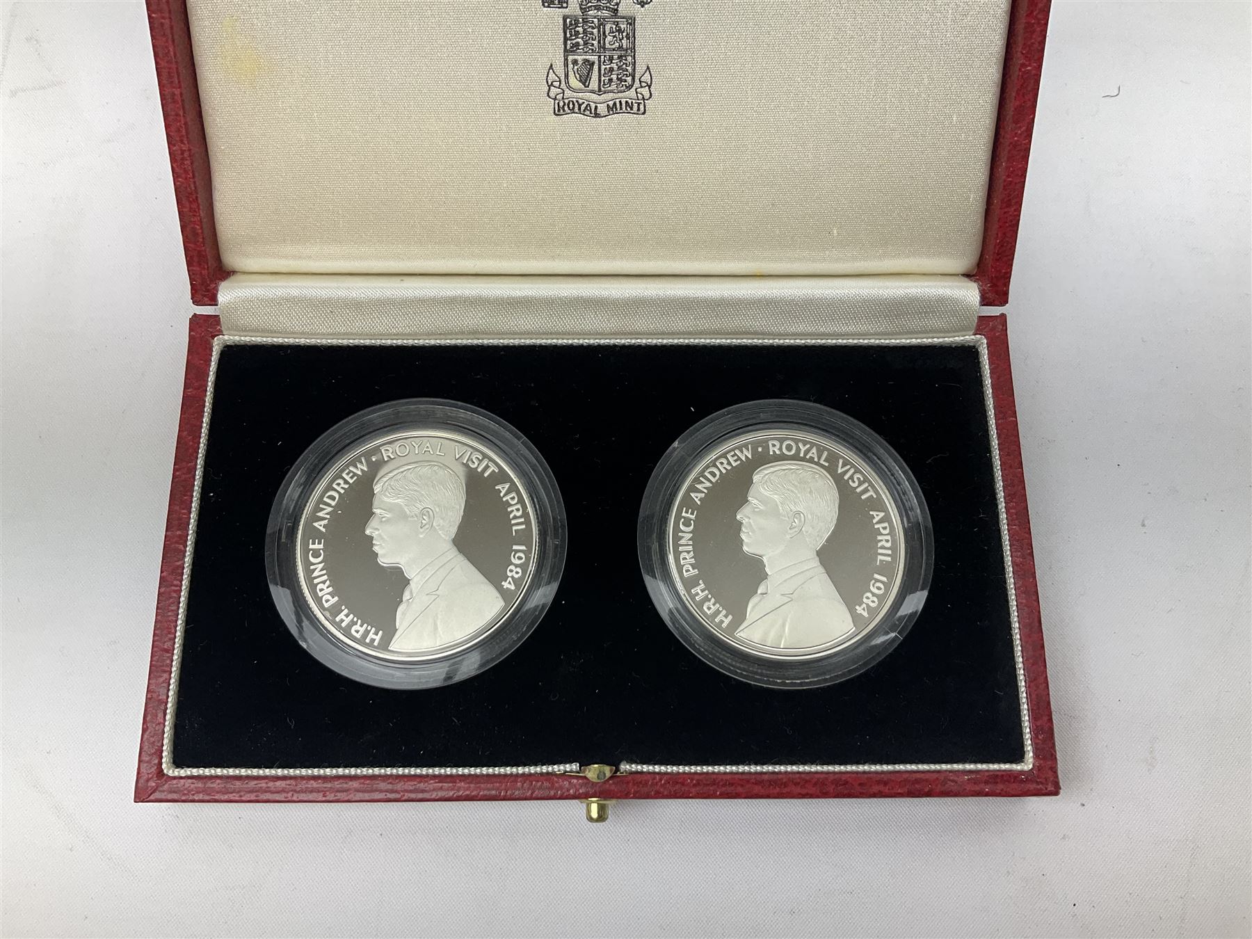 Queen Elizabeth II St. Helena and Ascension Island 1984 silver proof piedfort fifty pence two coin s - Image 2 of 6