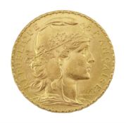 French 1914 gold twenty franc coin