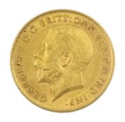 King George V 1911 gold half sovereign coin