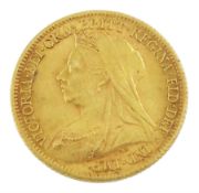 Queen Victoria 1899 gold half sovereign coin