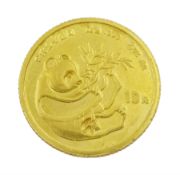 China 1984 one tenth of an ounce fine gold panda coin