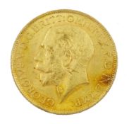 King George V 1914 gold full sovereign coin