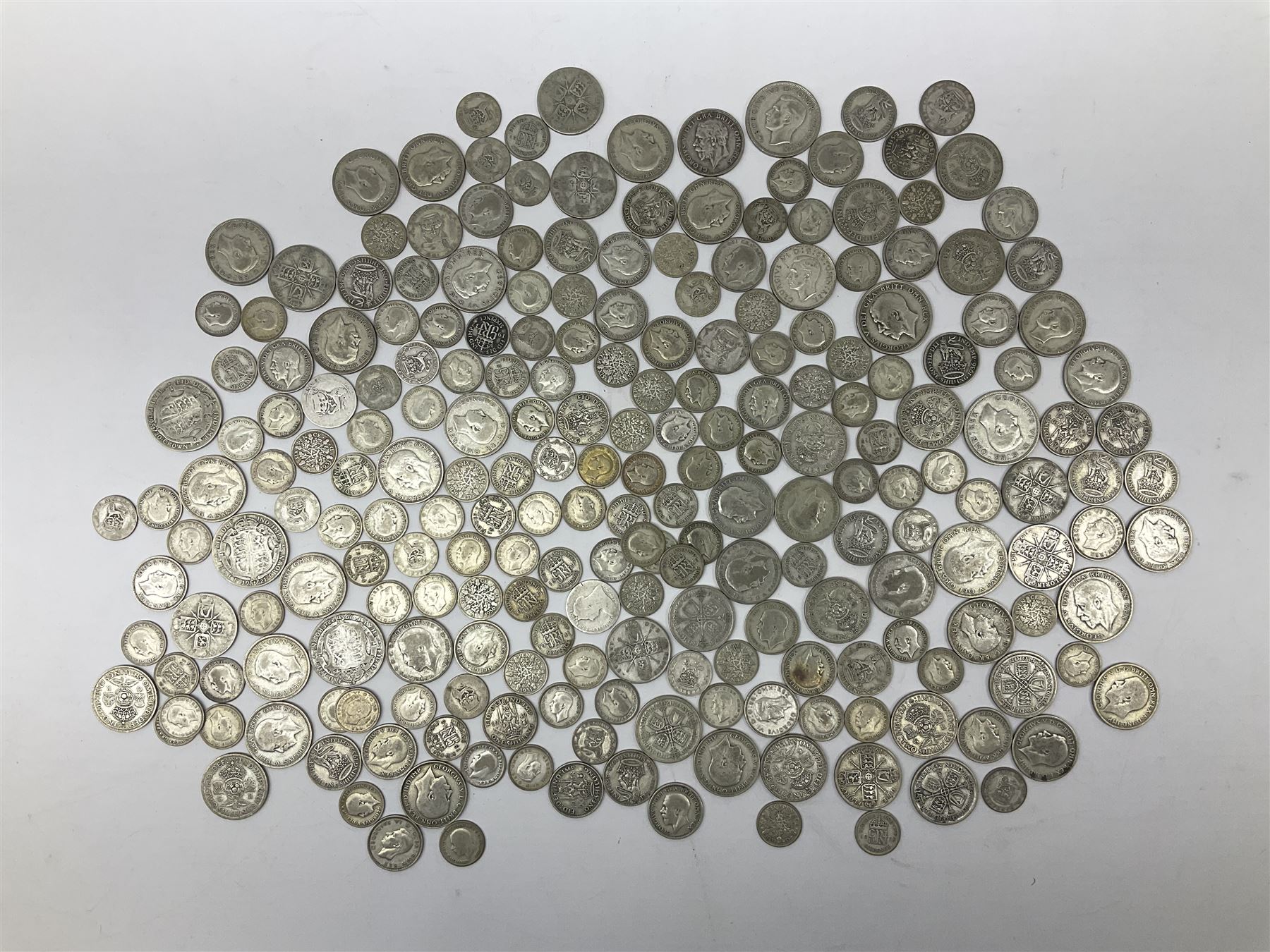 Approximately 1240 grams of pre 1947 Great British silver coins - Image 2 of 2