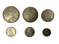 Six Queen Victoria coins