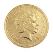 Queen Elizabeth II 2005 gold half sovereign coin