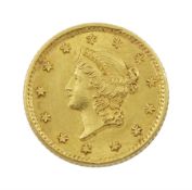 United States of America 1854 gold one dollar coin