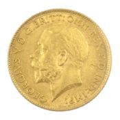 King George V 1913 gold half sovereign coin