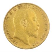 King Edward VII 1909 gold half sovereign coin