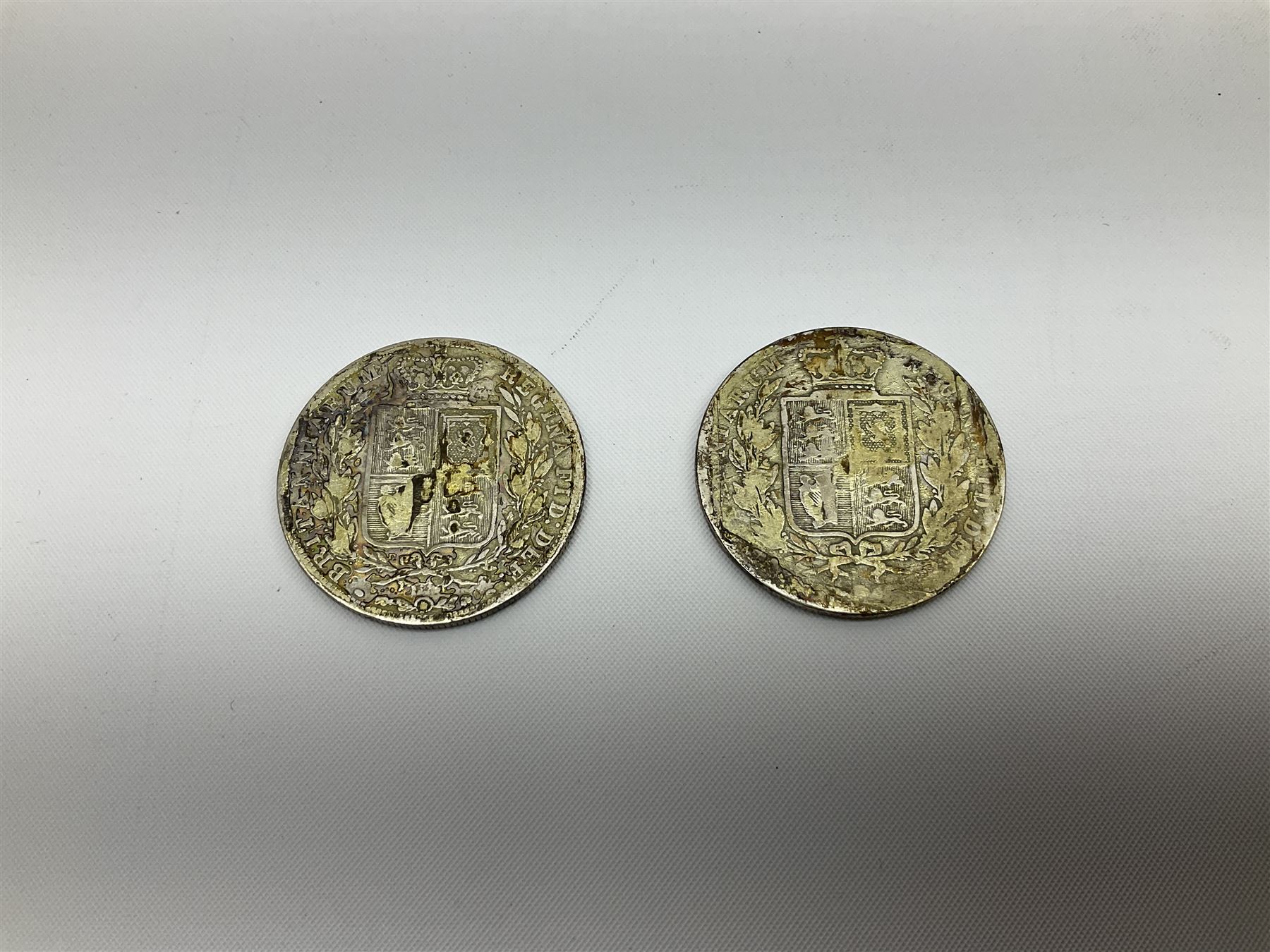 Queen Victoria 1875 and 1880 half crown coin - Image 2 of 7