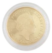 Queen Elizabeth II 2017 gold proof five pound coin commemorating 'The 1000th Anniversary of the Coro