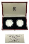 Queen Elizabeth II St. Helena and Ascension Island 1984 silver proof piedfort fifty pence two coin s