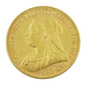 Queen Victoria 1894 gold full sovereign coin