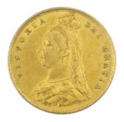 Queen Victoria 1887 gold half sovereign coin