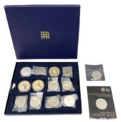 Ten Queen Elizabeth II five pound coins