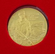 Queen Elizabeth II Falkland Islands 1982 gold proof half sovereign sized coin