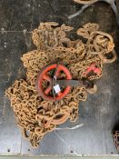 Steel chains and pulleys - THIS LOT IS TO BE COLLECTED BY APPOINTMENT FROM DUGGLEBY STORAGE
