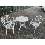 Painted aluminium circular garden table D69cm