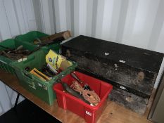 Two carpenters boxes and old hand tools - THIS LOT IS TO BE COLLECTED BY APPOINTMENT FROM DUGGLEBY S