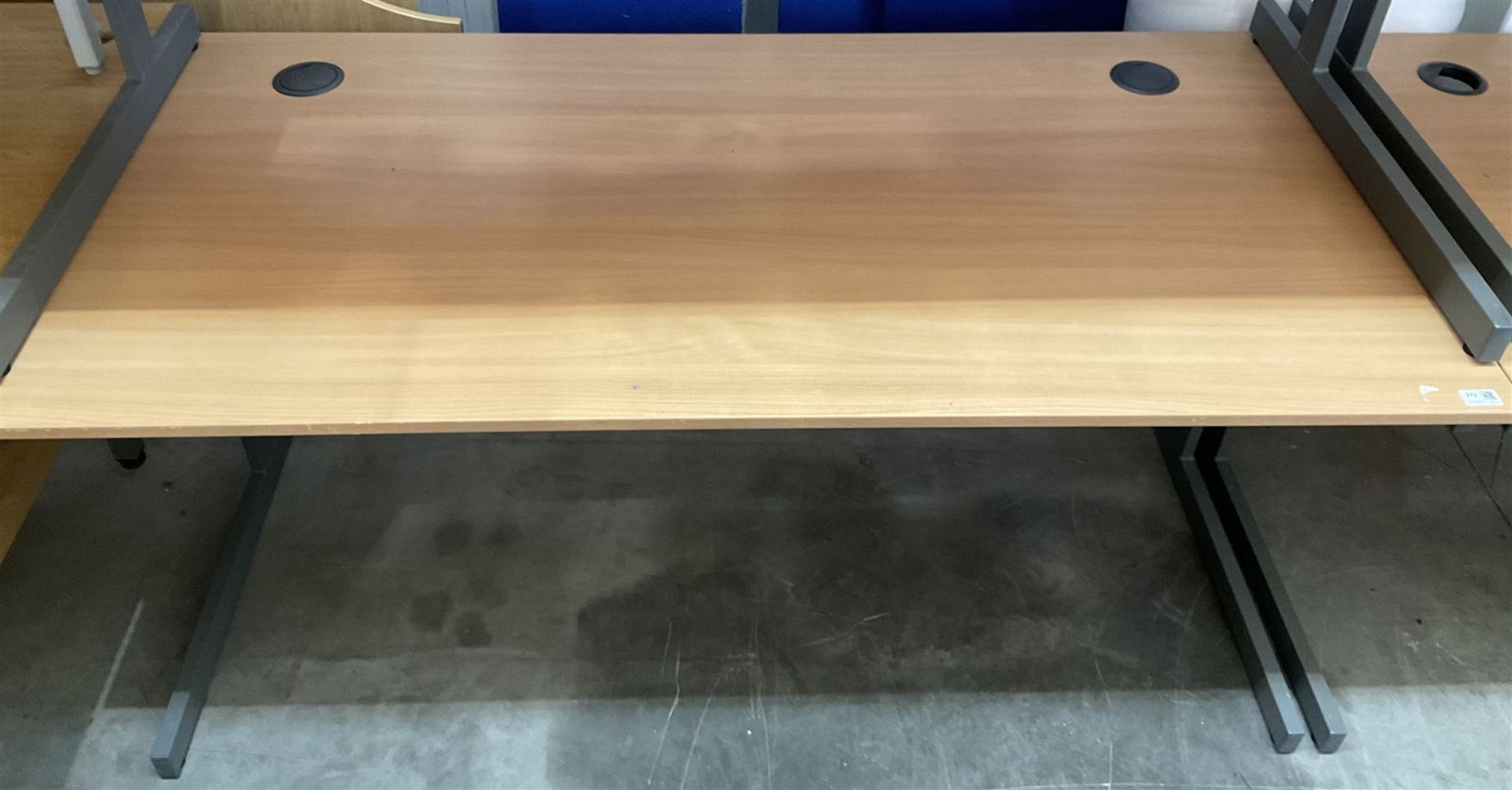 Two light beech rectangular office desks - THIS LOT IS TO BE COLLECTED BY APPOINTMENT FROM DUGGLEBY - Image 2 of 2