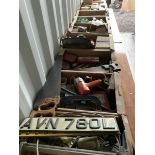 Woodworking and other tools in nine boxes - THIS LOT IS TO BE COLLECTED BY APPOINTMENT FROM DUGGLEBY