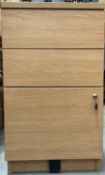 Light oak three drawer office pedestal - THIS LOT IS TO BE COLLECTED BY APPOINTMENT FROM DUGGLEBY ST