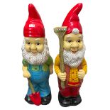 Two Linfoot garden gnomes
