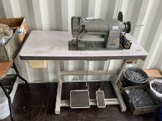 Singer industrial sewing machine on table - THIS LOT IS TO BE COLLECTED BY APPOINTMENT FROM DUGGLEBY