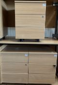 Three light beech filing pedestals - THIS LOT IS TO BE COLLECTED BY APPOINTMENT FROM DUGGLEBY STORAG