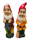 Two Linfoot garden gnomes