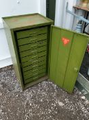 Vintage metal tool cabinet