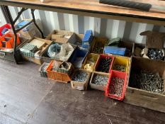 Collection of unused nuts and bolts
