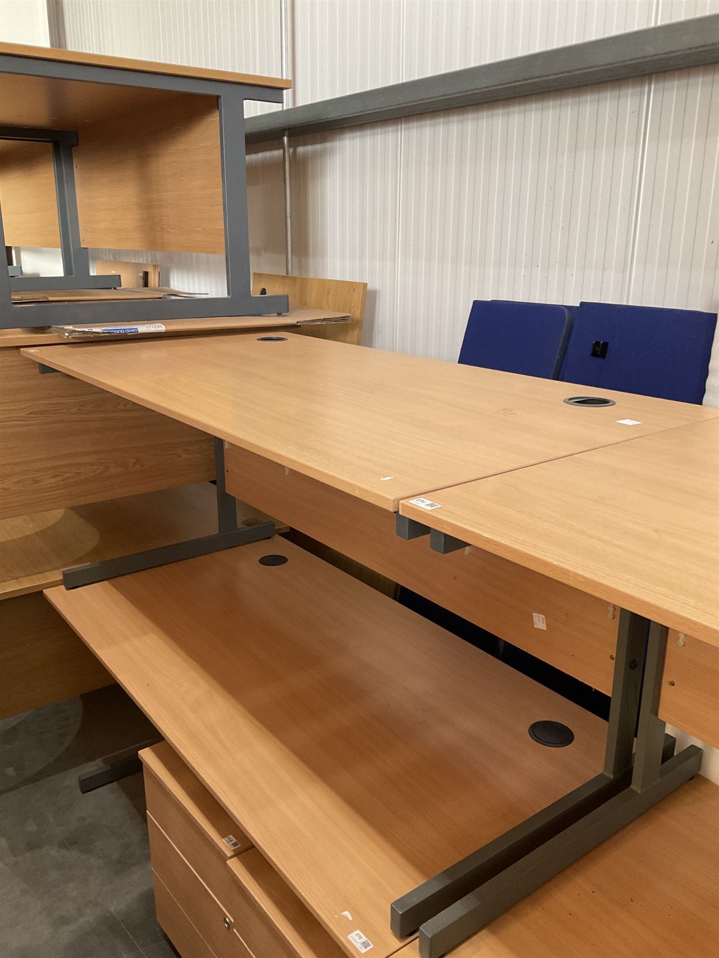 Two light beech rectangular office desks - THIS LOT IS TO BE COLLECTED BY APPOINTMENT FROM DUGGLEBY - Image 2 of 2