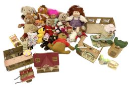 Quantity of stuffed toys and dolls to include Teddy Ruxpin