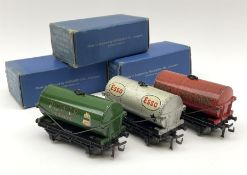 Hornby Dublo - Petrol Tank Wagon D1 'Power Ethyl'; Oil Tank Wagon D1 'Royal Daylight'; and Petrol Ta