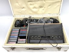 Atari 2600 'Woody' console with various joysticks and controllers etc