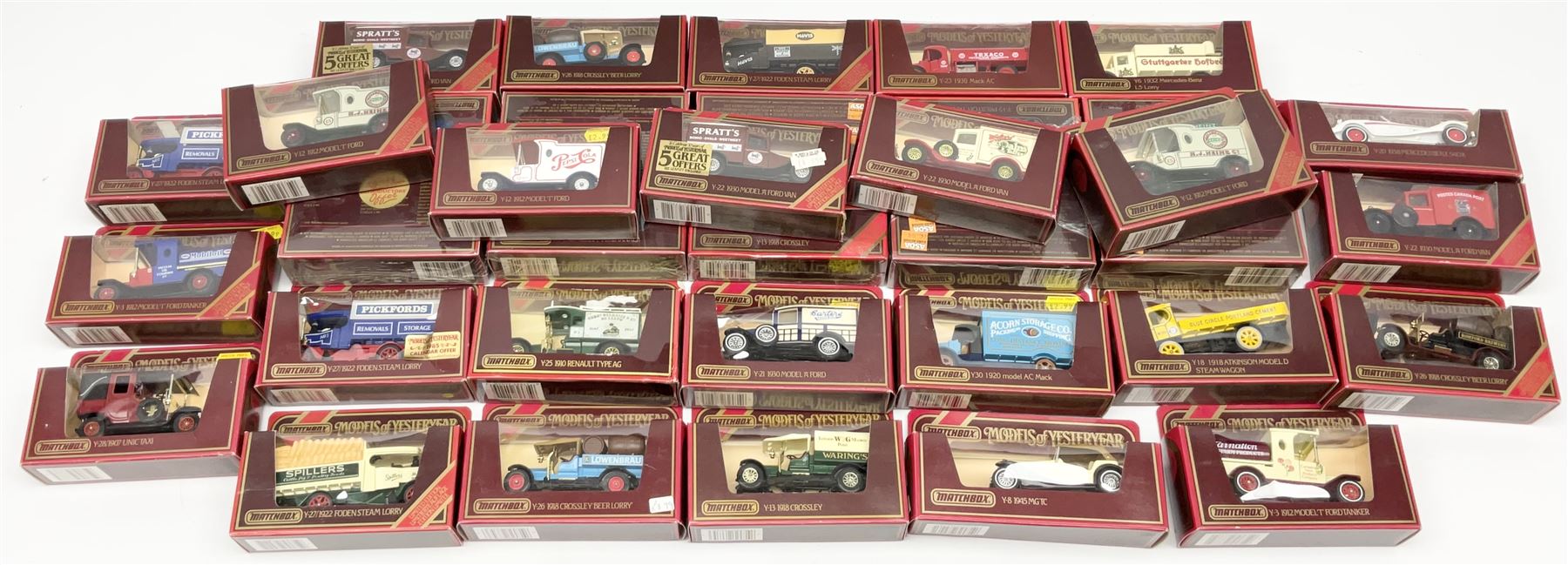 Thirty-six Matchbox Models of Yesteryear including six unopened tw0-vehicle packs