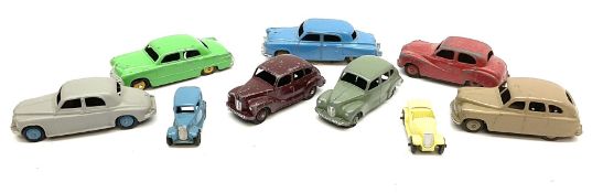Dinky - seven unboxed and playworn die-cast cars comprising Studebaker