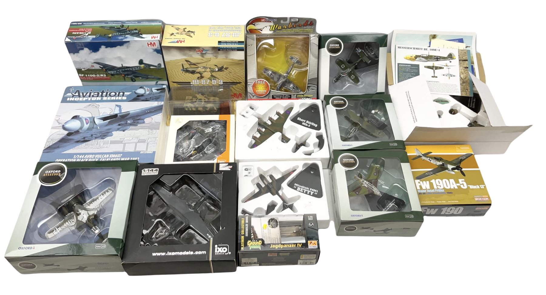 Fourteen die-cast models of aircraft including four Oxford Aviation