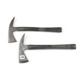 Two fireman's axes with rubberised handles by GILPIN and ARPAX G