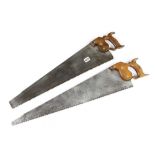 Two hand saws by BUCK and PARKS "The Noble Saw" 4 and 3 1/2 TPI G