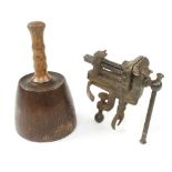 A jeweller's vice and an ash mallet G+