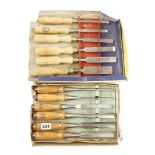 Two sets of 6 MARPLES chisels in tatty boxes, plus VAT G