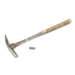A fine quality coachbuilder's or upholsterer's hammer with decorated boxwood handle G+