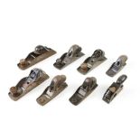 Eight STANLEY and RECORD block planes, plus VAT G