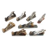 Eight metal planes some light rust G-