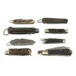 Seven folding penknives G++