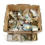 A large quantity of brass cabinet fittings incl. hinges, locks, handles, latches etc N