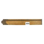 A rare 2' two fold boxwood and brass cotton spinner's slide rule by E.PRESTON & SONS Birm' with