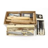 Three wood rolling pins and assorted cutlery G plus VAT