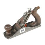 A PRESTON No 9 adjustable smoother, crack to rosewood handle G